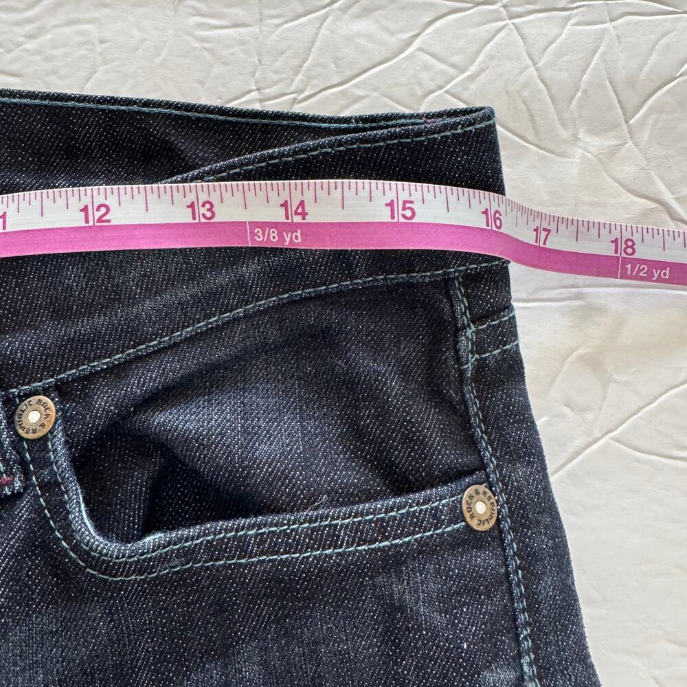Rock & Republic Jeans Women's 32 Dark Blue Bootcut Embroidered Logo Mid Denim - Picture 7 of 12